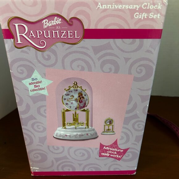 Barbie Rapunzel Anniversary Clock w/ Miniature Collectible Clock | Ltd Edition - Picture 7 of 11